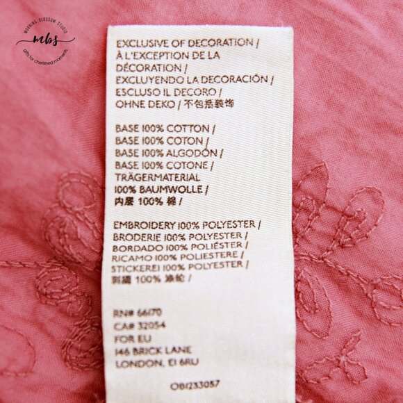 Anthropologie Pilcro the Tavi Embroidered Button Down Blouse Pink Women S - Picture 12 of 14